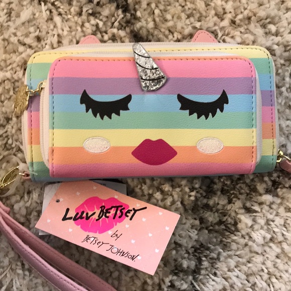 Betsey Johnson Handbags - Betsey Johnson striped unicorn wallet